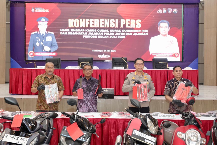 Polda Jatim Ungkap 178 Kasus 3C, Amankan 206 Tersangka Selama Juli 2026